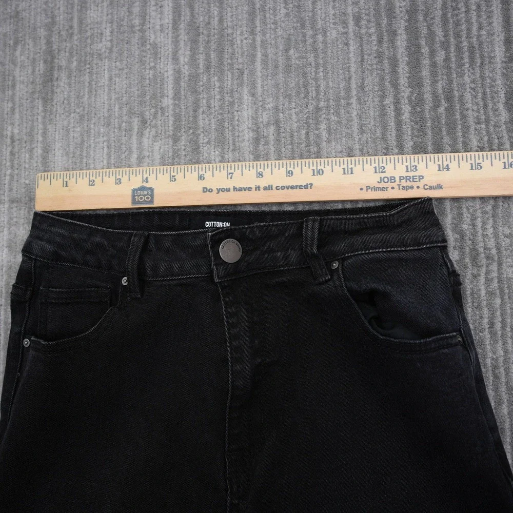 Cotton On Stretch Mom Jean Womens 8 Black High Waisted Tapered Denim‎ Pants